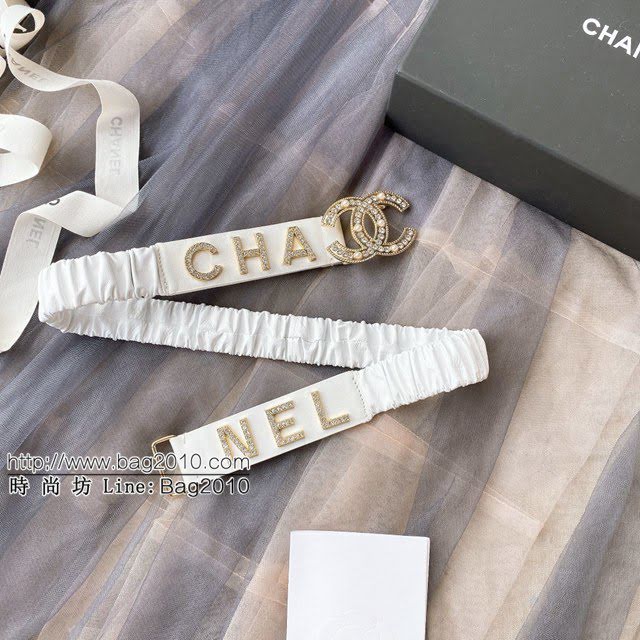 Chanel女士皮帶 香奈兒cc經典logo扣精品彈力扣腰帶  jjp1152